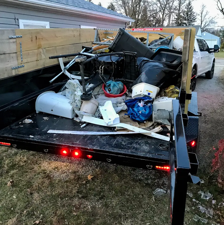 Roll-off dumpster delivered to a residential driveway in Unadilla